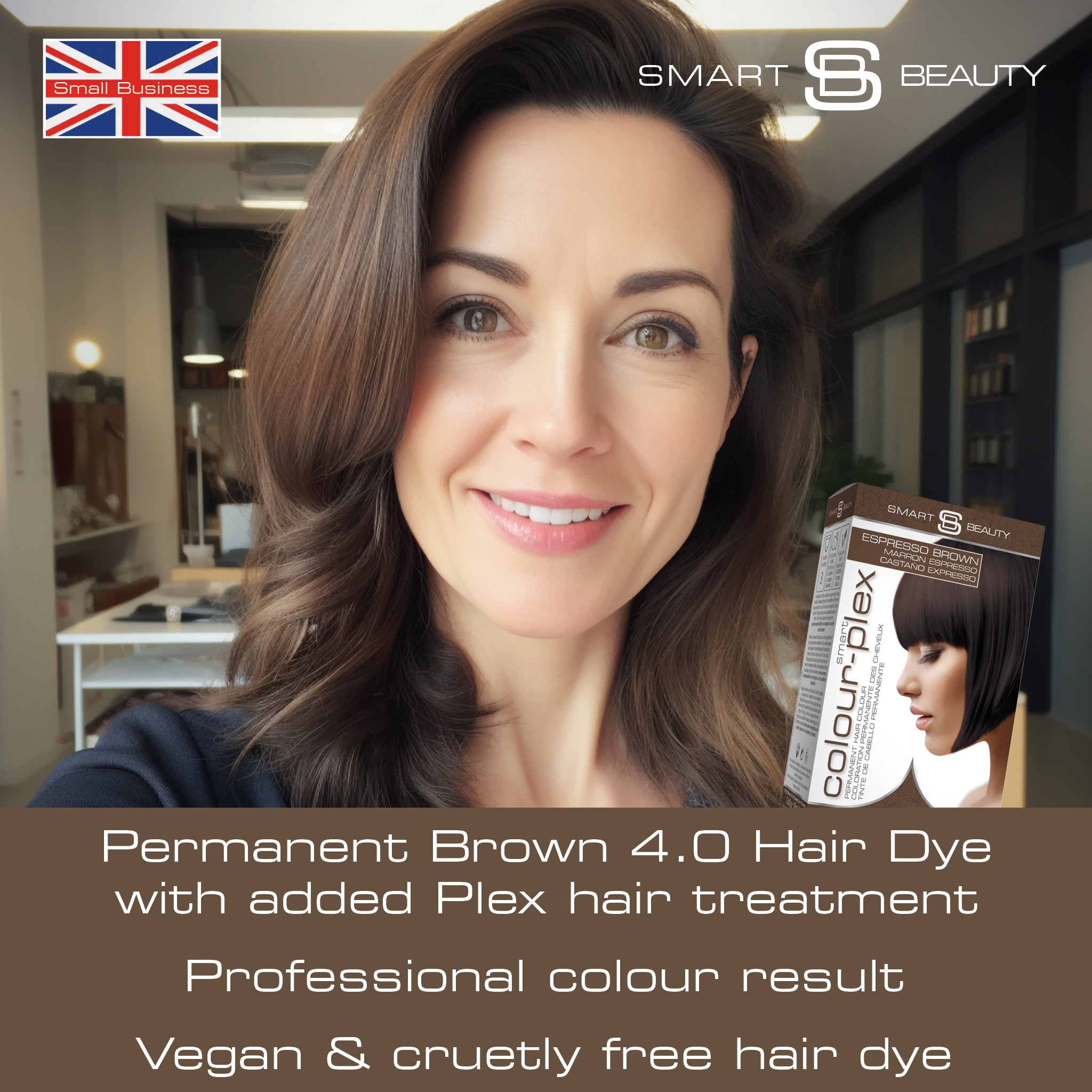 Espressobraune Haarfarbe mit Plex Haarpflege-Conditioner, Permanente Haarfarbe