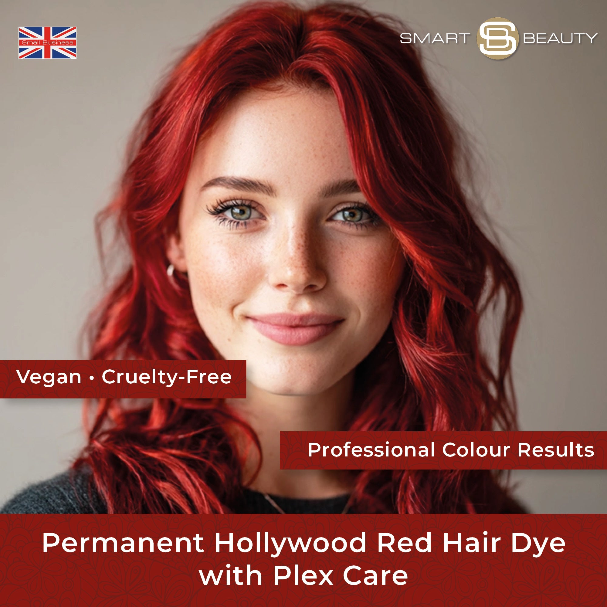Hollywood Rot Haarfarbe mit Plex Haarpflege-Conditioner, Permanente Haarfarbe