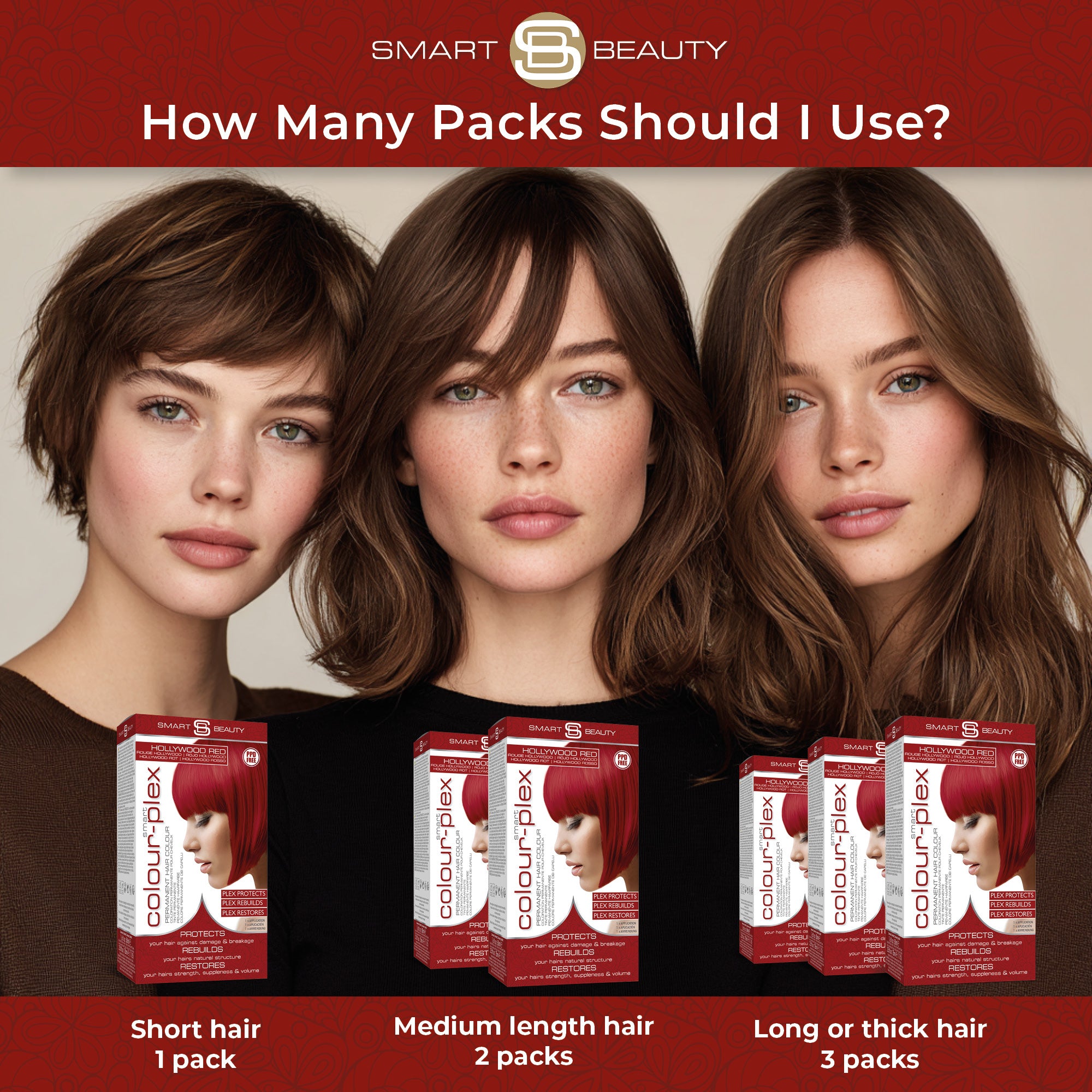 Hollywood Rot Haarfarbe mit Plex Haarpflege-Conditioner, Permanente Haarfarbe