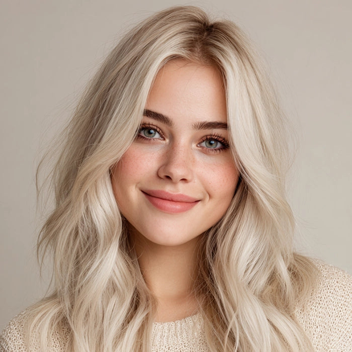 Aschblond Haarfarbe mit Plex Haarpflege-Spülung, Permanente Haarfarbe
