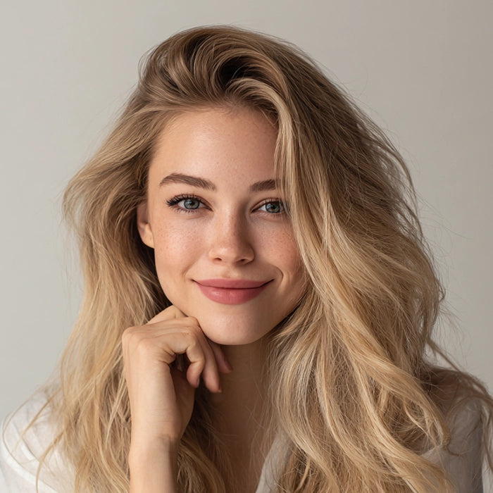 Sommerblond Haarfarbe mit zusätzlich Plex Haarpflege-Conditioner, Permanente Haarfarbe