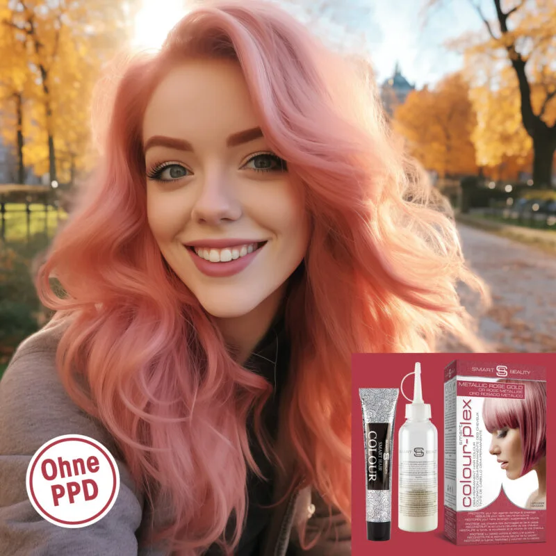 Metallic rose gold haarfarbe de smart beauty