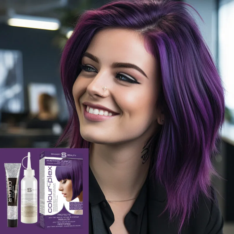 Smart Beauty Amethyst Lila permanentes Haarfärbemittel mit Plex Anti-Haarbruch