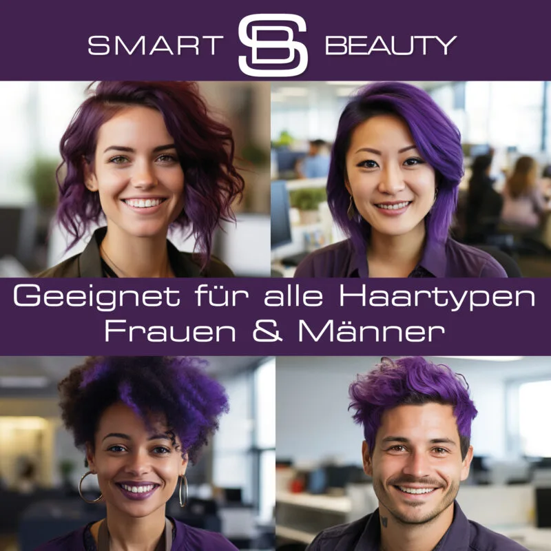 Smart Beauty Amethyst Lila permanentes Haarfärbemittel mit Plex Anti-Haarbruch Technologie, die schützt, wieder aufbaut und die Haarstruktur erneuert, permanente Haarfarbe, dunkelrotes Haarfärbemittel, vegan, ohne PPD, ohne Tierversuche